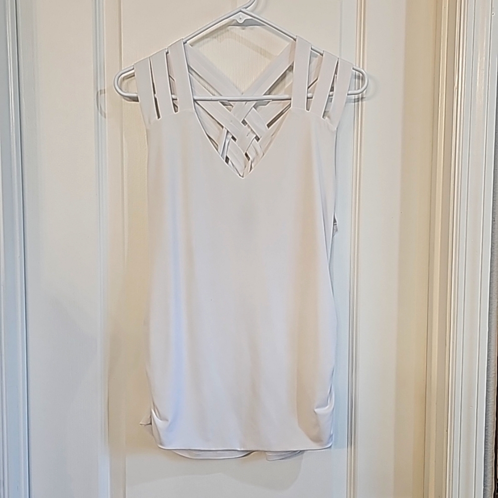 Strappy white dress shirt